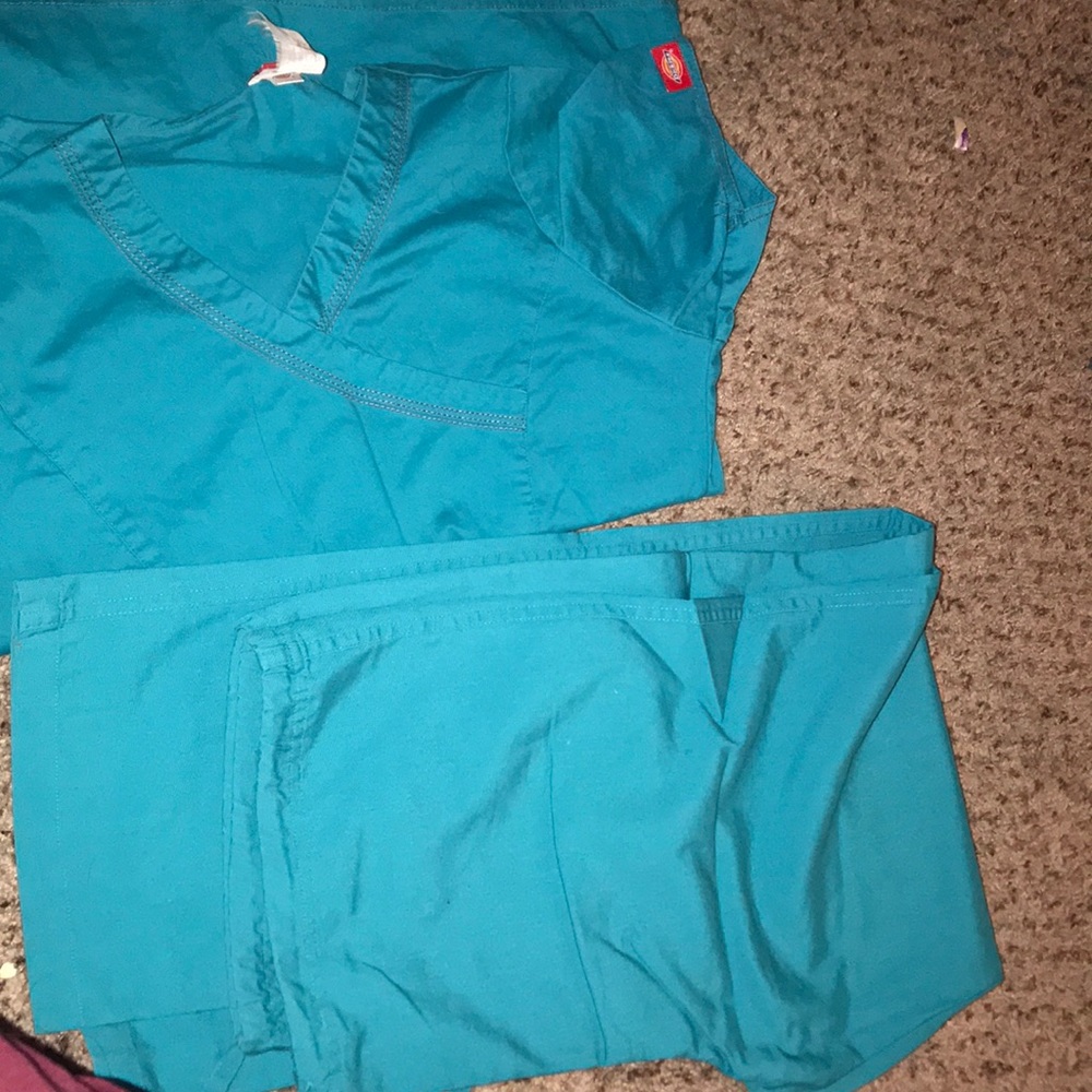 Blue scrubs tops xSmall Pants small